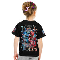 Lady Skull Kid T Shirt Yes I'm A Bitch But Not Your - Wonder Print Shop