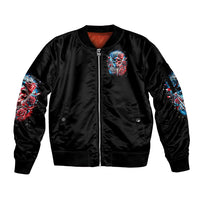 Lady Skull Sleeve Zip Bomber Jacket Yes I'm A Bitch But Not Your - Wonder Print Shop