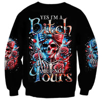 Lady Skull Sweatshirt Yes I'm A Bitch But Not Your - Wonder Print Shop