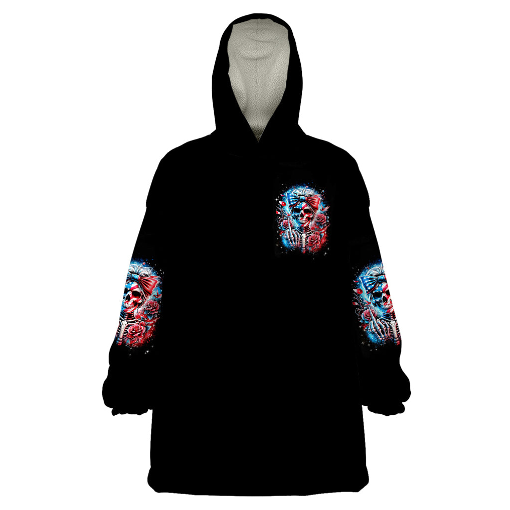 Lady Skull Wearable Blanket Hoodie Yes I'm A Bitch But Not Your - Wonder Print Shop