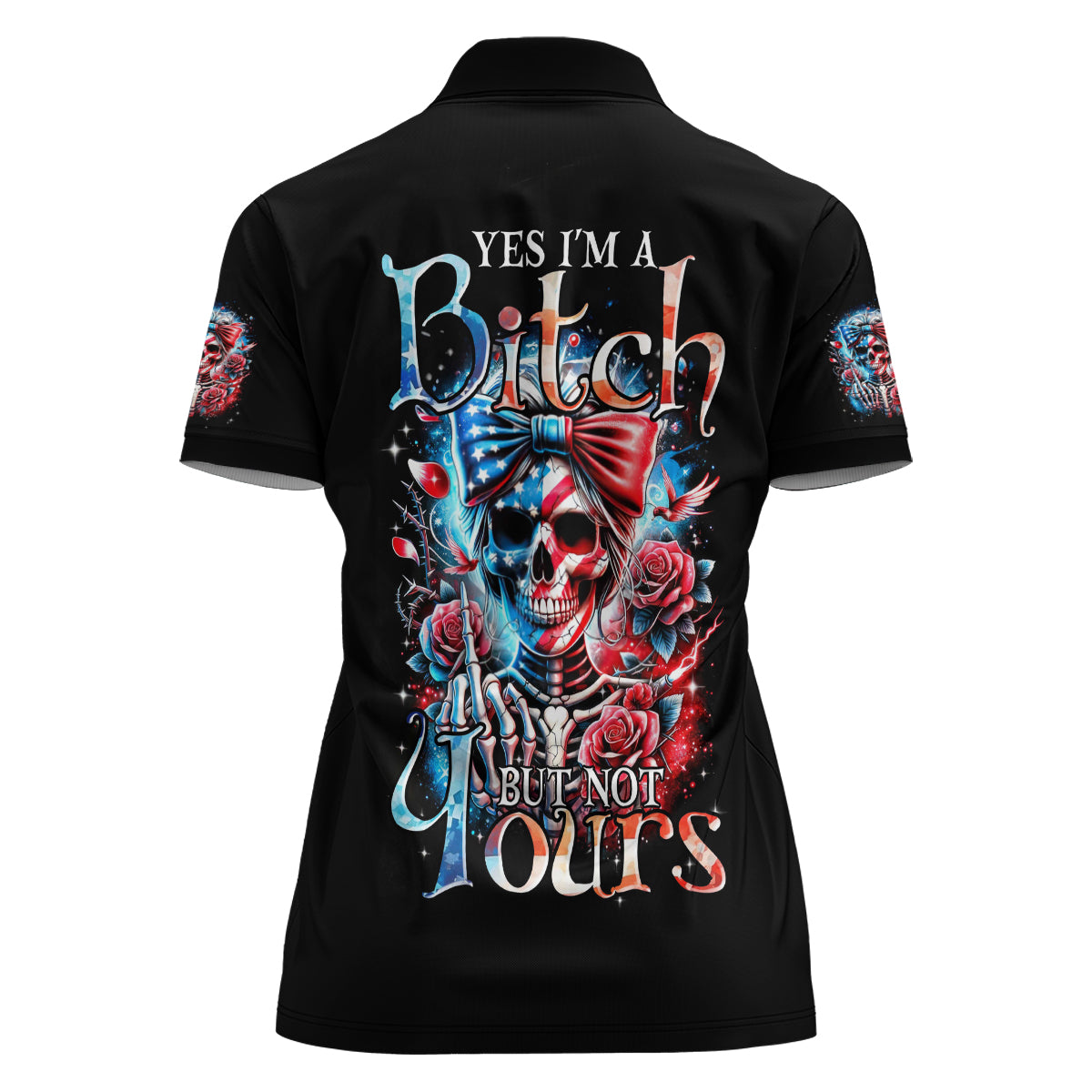 Lady Skull Women Polo Shirt Yes I'm A Bitch But Not Your - Wonder Print Shop