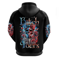 Lady Skull Zip Hoodie Yes I'm A Bitch But Not Your - Wonder Print Shop