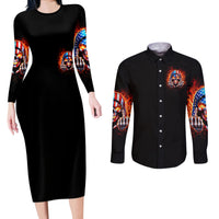 My Give A Fuck Is Broken But My Go Fuck Your Self Couples Matching Long Sleeve Bodycon Dress and Long Sleeve Button Shirt - Wonder Print Shop