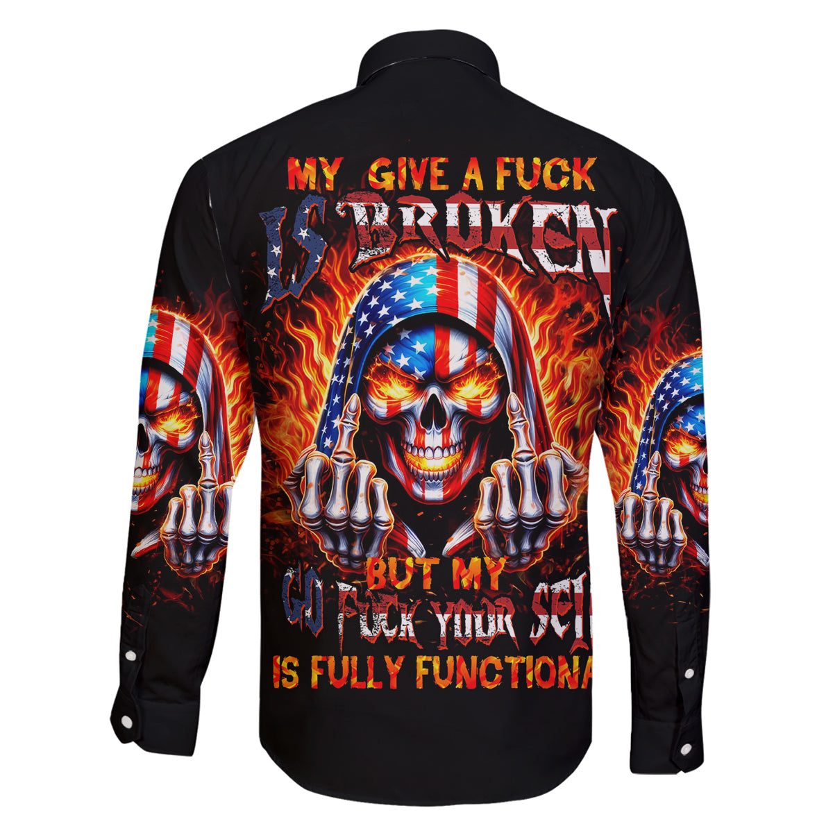 My Give A Fuck Is Broken But My Go Fuck Your Self Family Matching Puletasi and Hawaiian Shirt - Wonder Print Shop