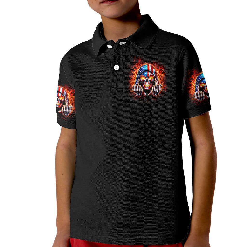 My Give A Fuck Is Broken But My Go Fuck Your Self Kid Polo Shirt - Wonder Print Shop