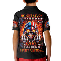 My Give A Fuck Is Broken But My Go Fuck Your Self Kid Polo Shirt - Wonder Print Shop