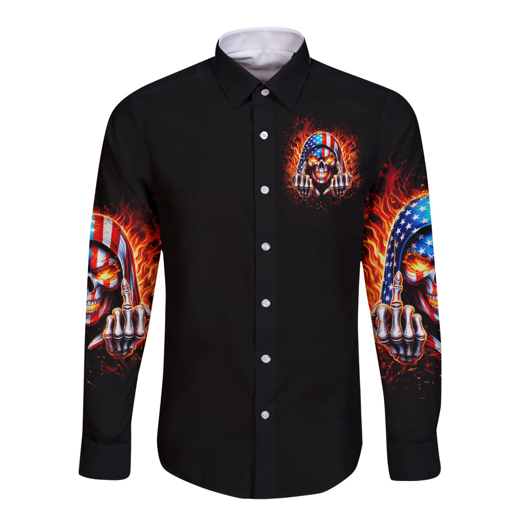 My Give A Fuck Is Broken But My Go Fuck Your Self Long Sleeve Button Shirt - Wonder Print Shop