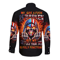 My Give A Fuck Is Broken But My Go Fuck Your Self Long Sleeve Button Shirt - Wonder Print Shop