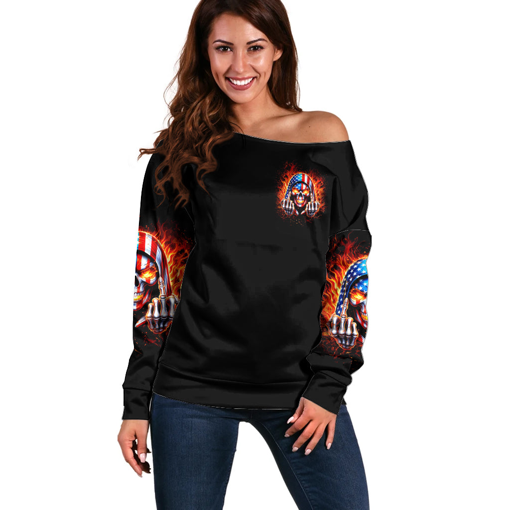 My Give A Fuck Is Broken But My Go Fuck Your Self Off Shoulder Sweater - Wonder Print Shop