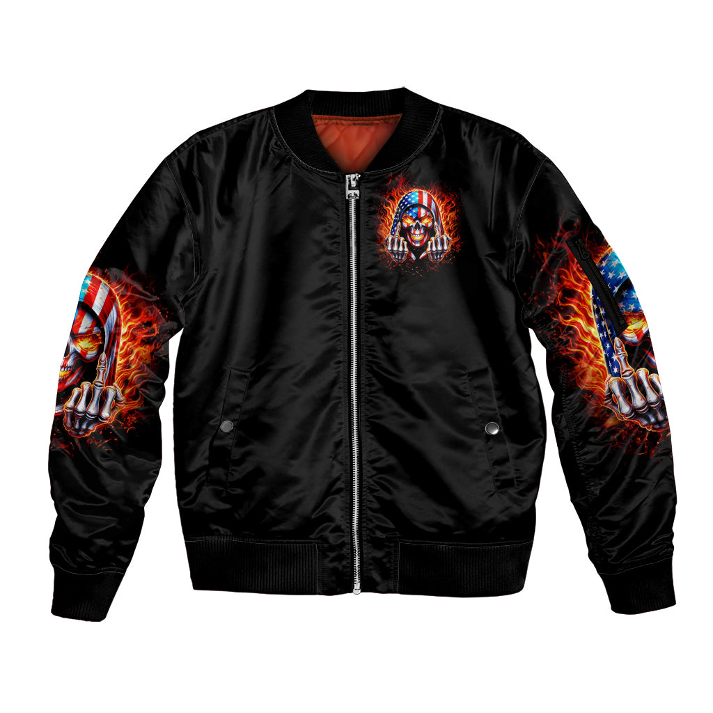 My Give A Fuck Is Broken But My Go Fuck Your Self Sleeve Zip Bomber Jacket - Wonder Print Shop