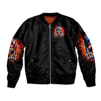 My Give A Fuck Is Broken But My Go Fuck Your Self Sleeve Zip Bomber Jacket - Wonder Print Shop