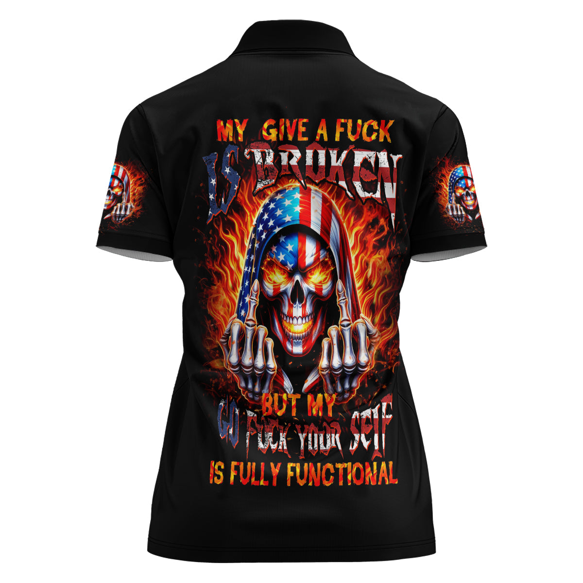My Give A Fuck Is Broken But My Go Fuck Your Self Women Polo Shirt - Wonder Print Shop