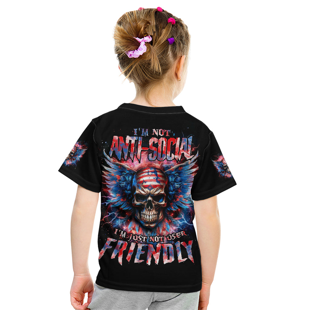 American Skull Kid T Shirt I'm Not Anti Social I'm Just Not User Friendly - Wonder Print Shop