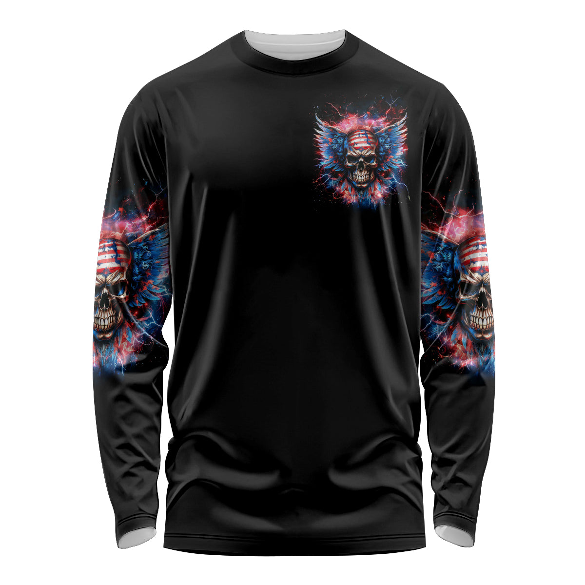 American Skull Long Sleeve Shirt I'm Not Anti Social I'm Just Not User Friendly - Wonder Print Shop