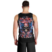 American Skull Men Tank Top I'm Not Anti Social I'm Just Not User Friendly - Wonder Print Shop