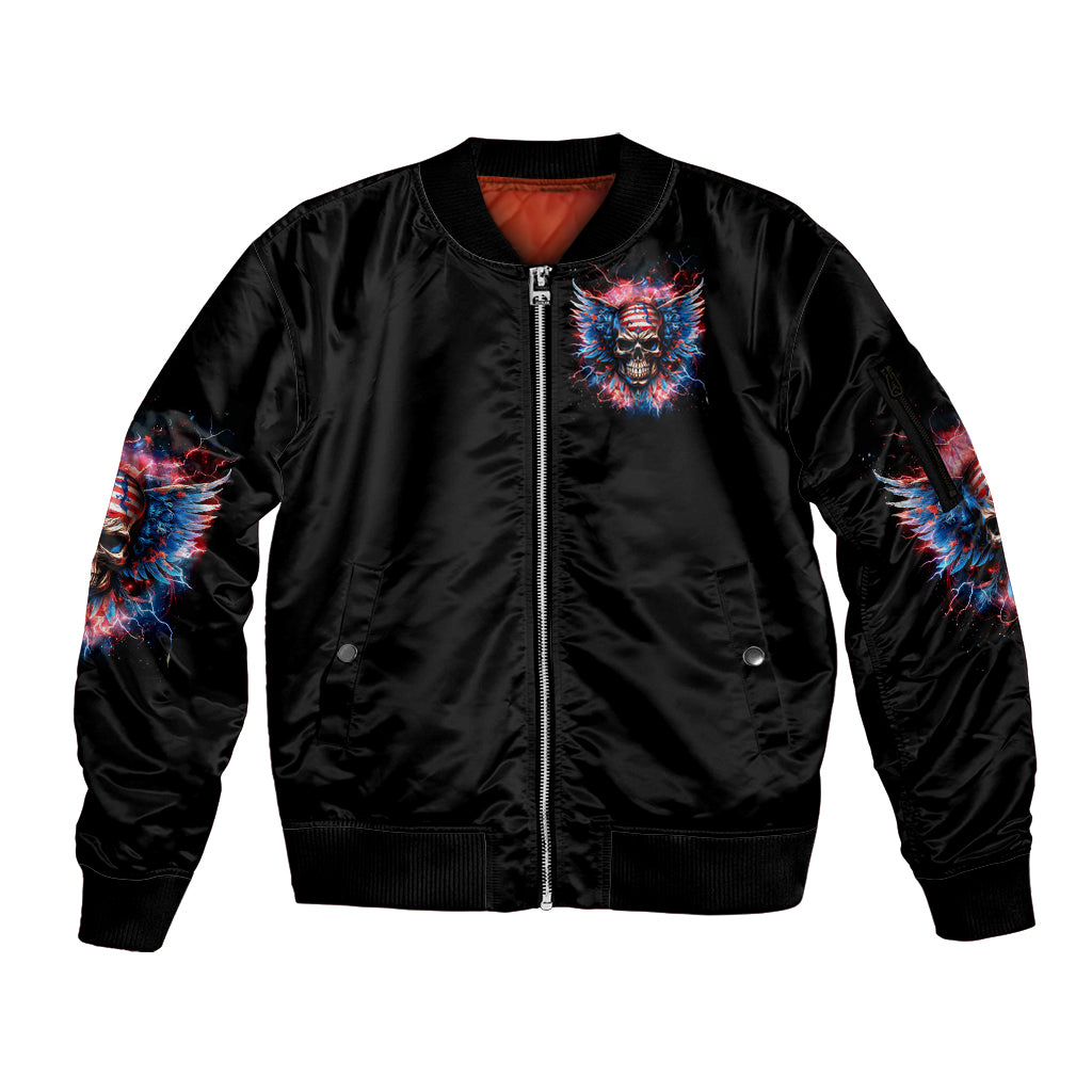 American Skull Sleeve Zip Bomber Jacket I'm Not Anti Social I'm Just Not User Friendly - Wonder Print Shop