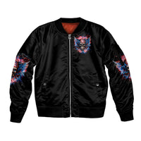 American Skull Sleeve Zip Bomber Jacket I'm Not Anti Social I'm Just Not User Friendly - Wonder Print Shop