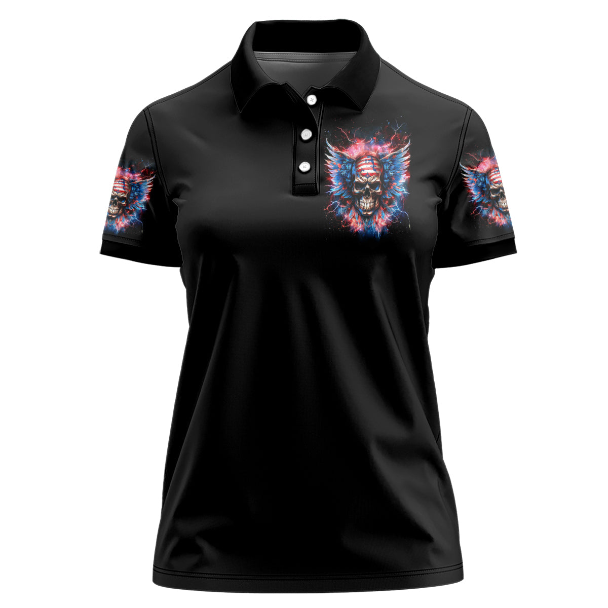 American Skull Women Polo Shirt I'm Not Anti Social I'm Just Not User Friendly - Wonder Print Shop