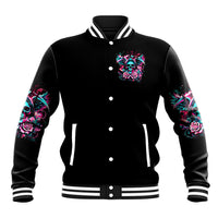 Rose Skull Baseball Jacket Heaven Don't Want Me And Hell's Afraid I'll Take Over - Wonder Print Shop