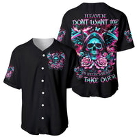 Rose Skull Baseball Jersey Heaven Don't Want Me And Hell's Afraid I'll Take Over - Wonder Print Shop