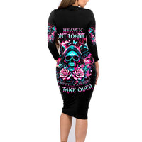 Rose Skull Family Matching Long Sleeve Bodycon Dress and Hawaiian Shirt Heaven Don't Want Me And Hell's Afraid I'll Take Over - Wonder Print Shop