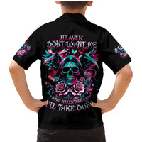 Rose Skull Family Matching Mermaid Dress and Hawaiian Shirt Heaven Don't Want Me And Hell's Afraid I'll Take Over - Wonder Print Shop