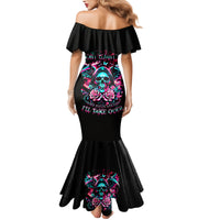 Rose Skull Family Matching Mermaid Dress and Hawaiian Shirt Heaven Don't Want Me And Hell's Afraid I'll Take Over - Wonder Print Shop