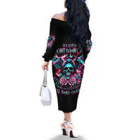 Rose Skull Family Matching Off The Shoulder Long Sleeve Dress and Hawaiian Shirt Heaven Don't Want Me And Hell's Afraid I'll Take Over - Wonder Print Shop