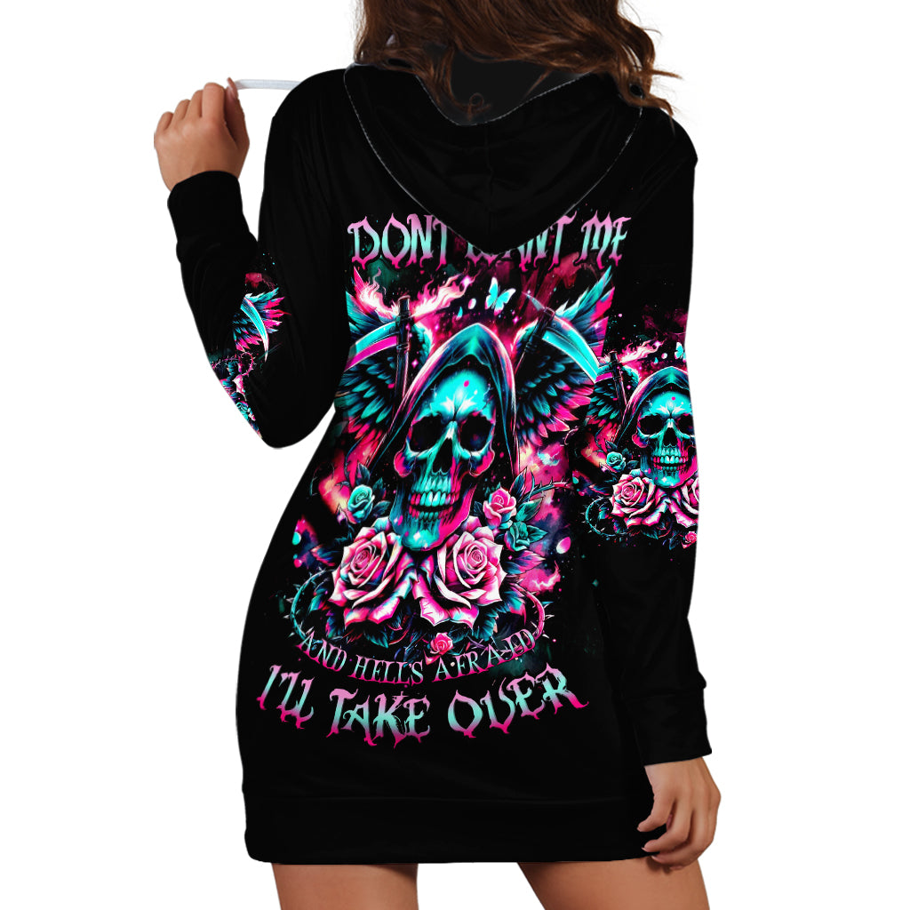Rose Skull Hoodie Dress Heaven Don't Want Me And Hell's Afraid I'll Take Over