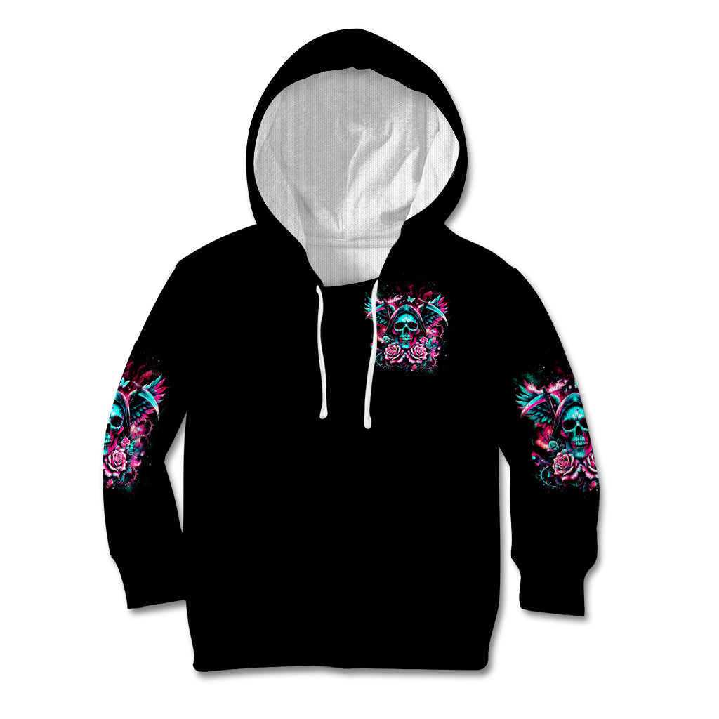 Rose Skull Kid Hoodie Heaven Don't Want Me And Hell's Afraid I'll Take Over - Wonder Print Shop