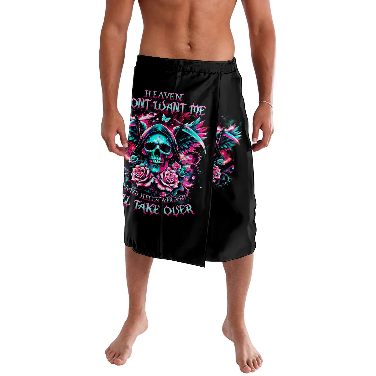 Rose Skull Lavalava Heaven Don't Want Me And Hell's Afraid I'll Take Over - Wonder Print Shop