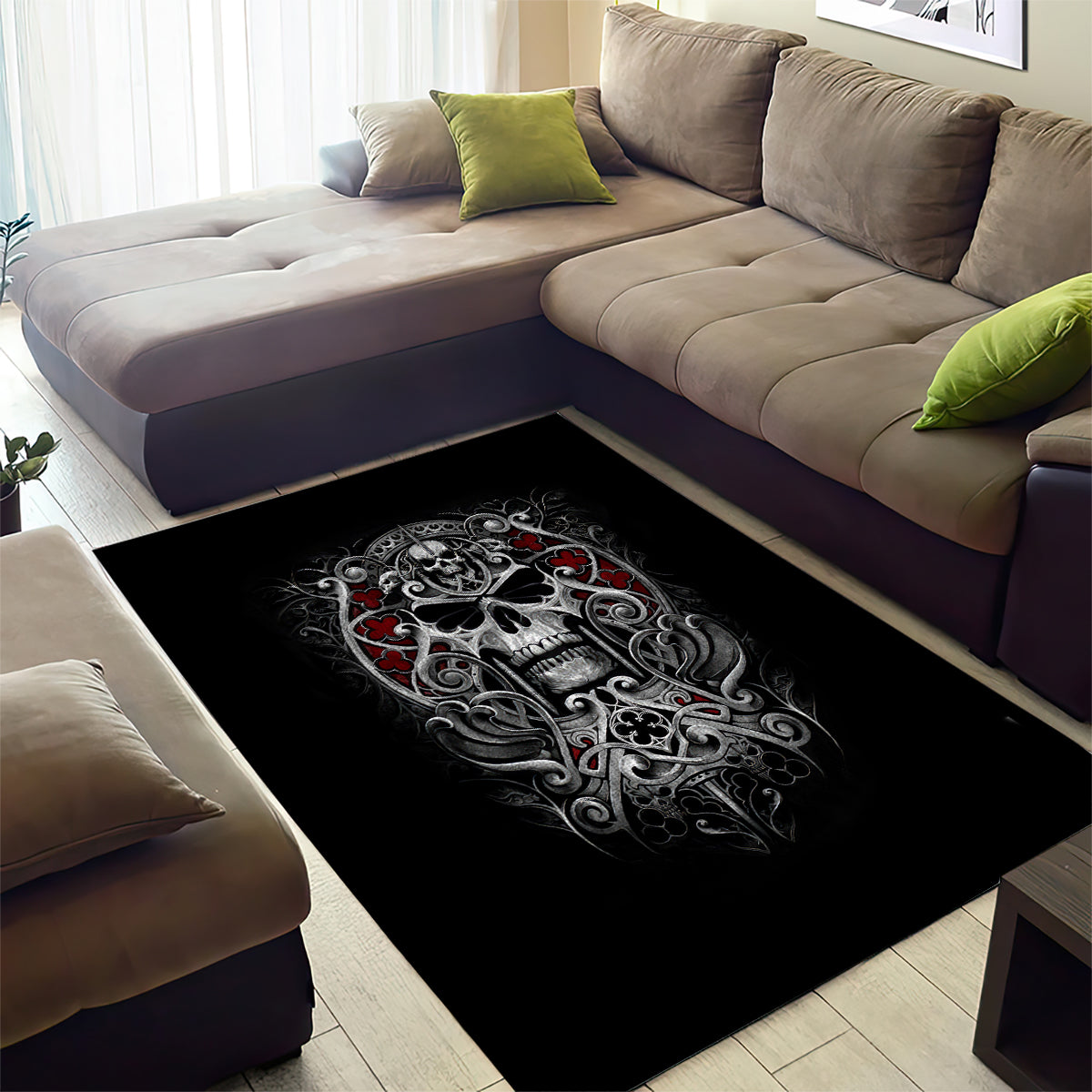 Skull Area Rug Ethereal Reapers Skull-Faced Death Angels - Wonder Print Shop