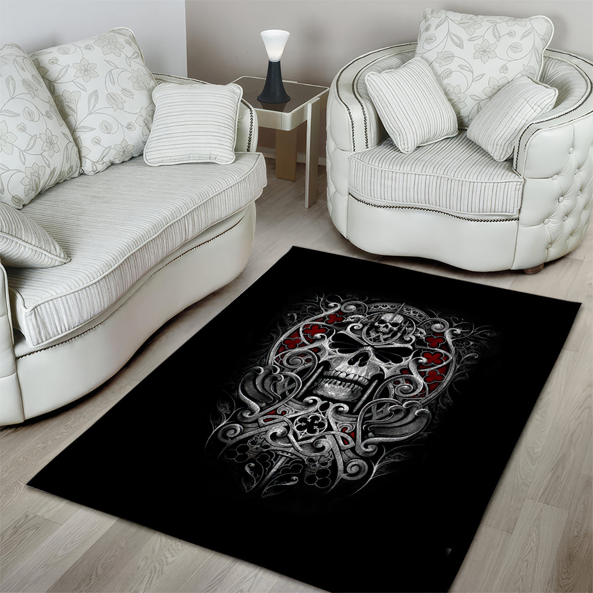Skull Area Rug Ethereal Reapers Skull-Faced Death Angels - Wonder Print Shop