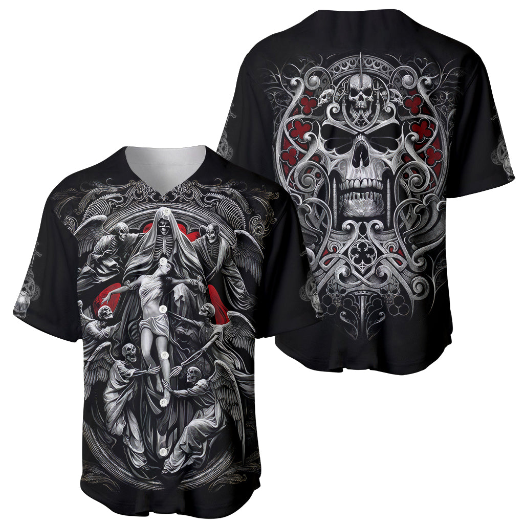 Skull Baseball Jersey Ethereal Reapers Skull-Faced Death Angels - Wonder Print Shop