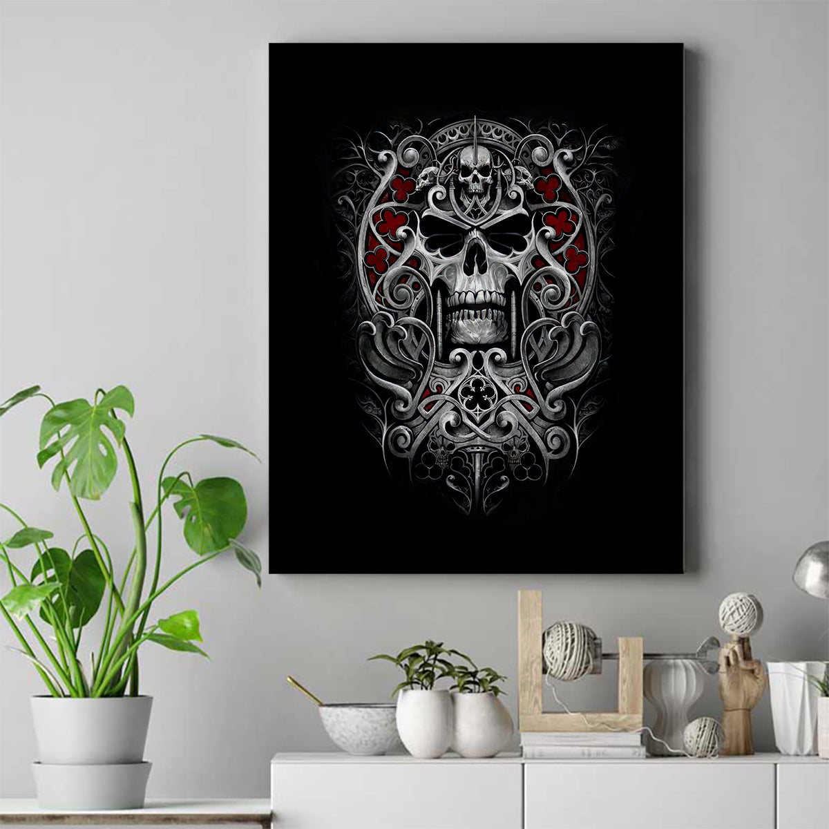 Skull Canvas Wall Art Ethereal Reapers Skull-Faced Death Angels - Wonder Print Shop