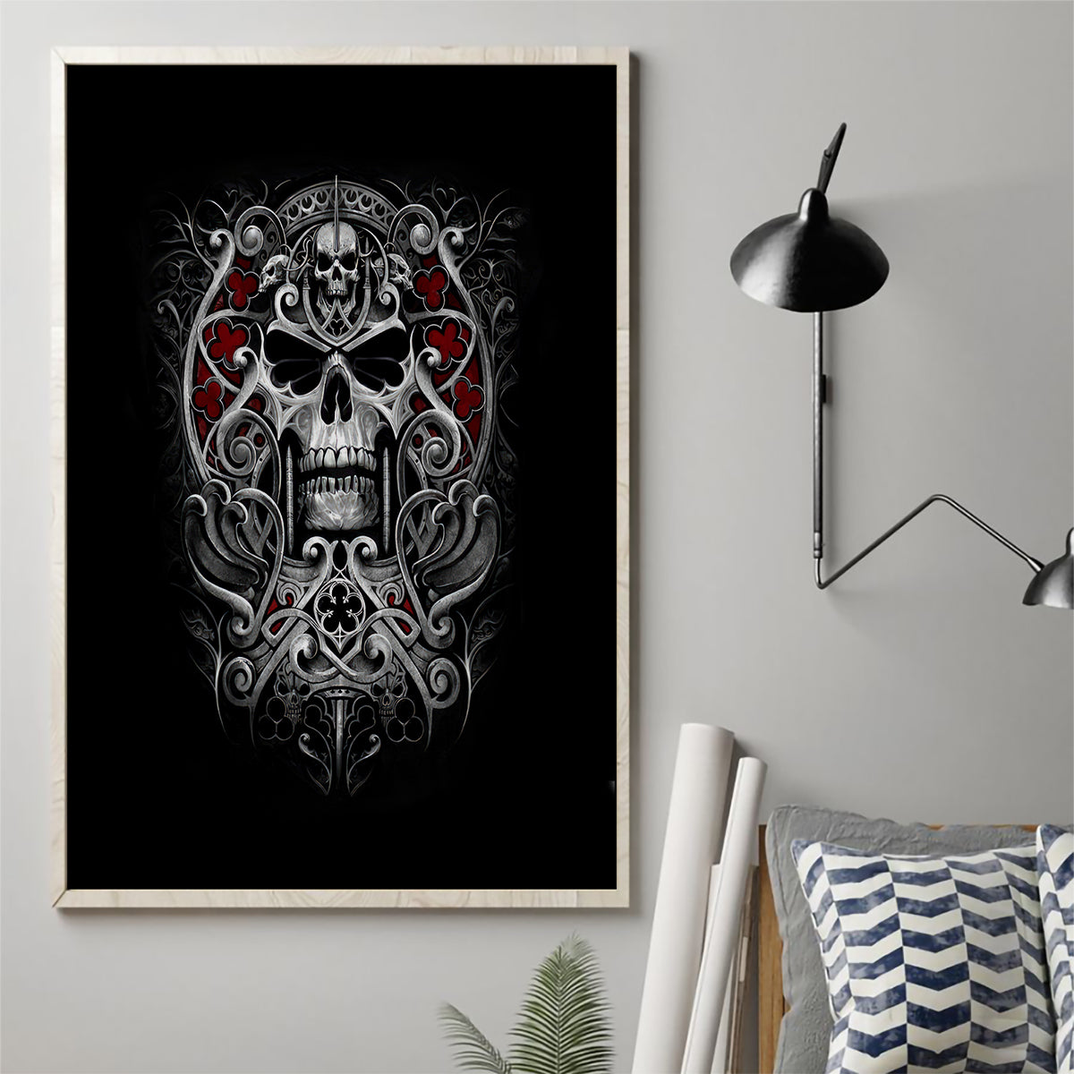 Skull Canvas Wall Art Ethereal Reapers Skull-Faced Death Angels - Wonder Print Shop