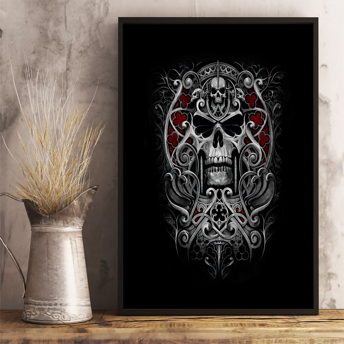 Skull Canvas Wall Art Ethereal Reapers Skull-Faced Death Angels - Wonder Print Shop