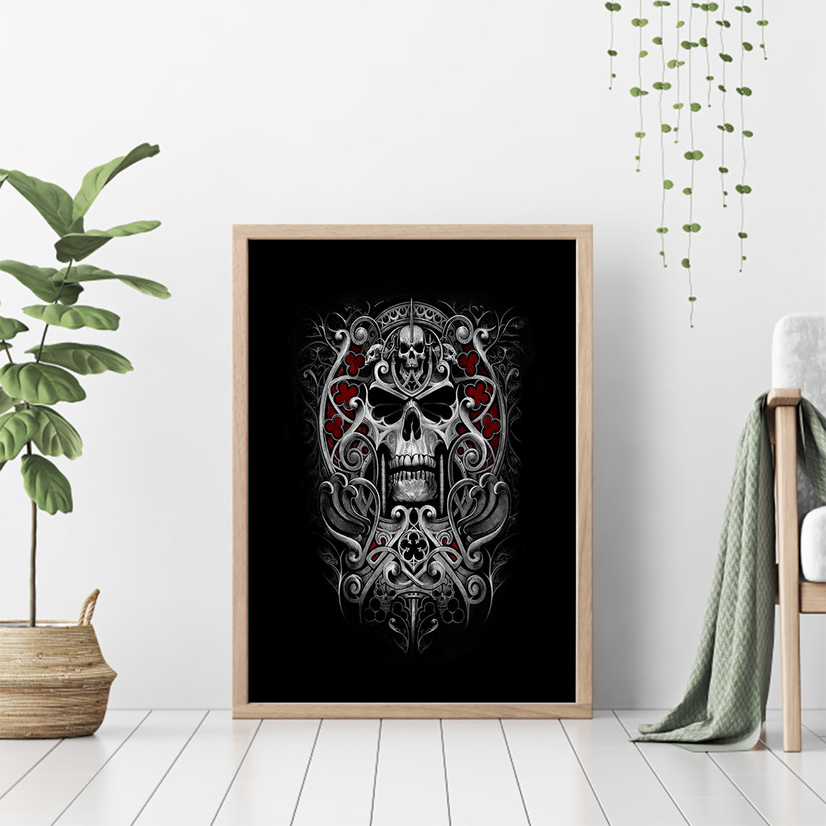 Skull Canvas Wall Art Ethereal Reapers Skull-Faced Death Angels - Wonder Print Shop