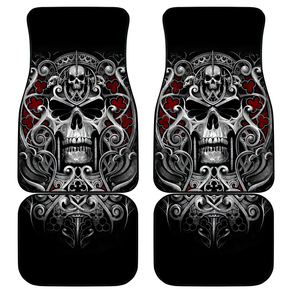 Skull Car Mats Ethereal Reapers Skull-Faced Death Angels - Wonder Print Shop