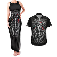 Skull Couples Matching Tank Maxi Dress And Hawaiian Shirt Ethereal Reapers Skull-Faced Death Angels - Wonder Print Shop