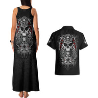 Skull Couples Matching Tank Maxi Dress And Hawaiian Shirt Ethereal Reapers Skull-Faced Death Angels - Wonder Print Shop