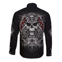 Skull Long Sleeve Button Shirt Ethereal Reapers Skull-Faced Death Angels - Wonder Print Shop