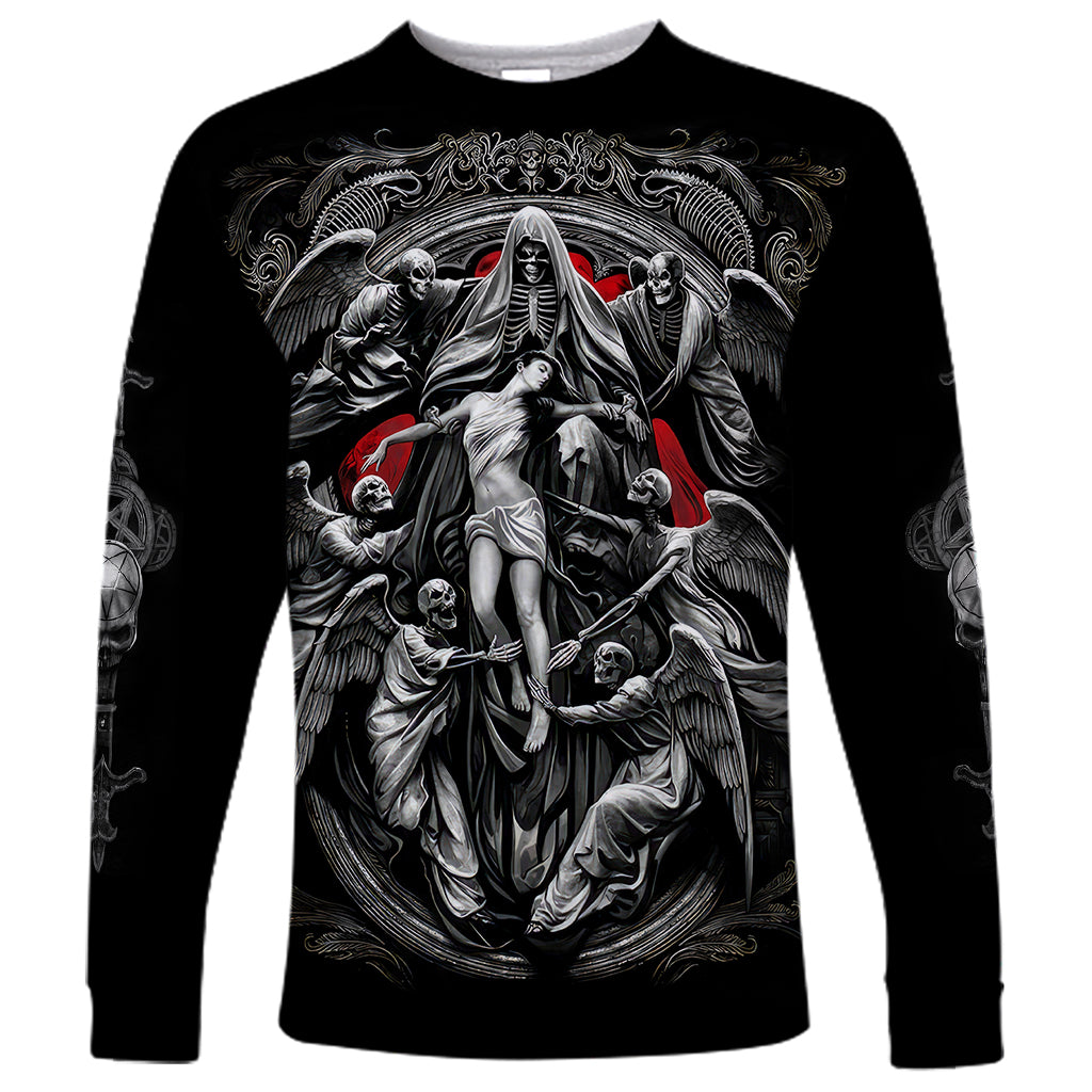 Skull Long Sleeve Shirt Ethereal Reapers Skull-Faced Death Angels - Wonder Print Shop