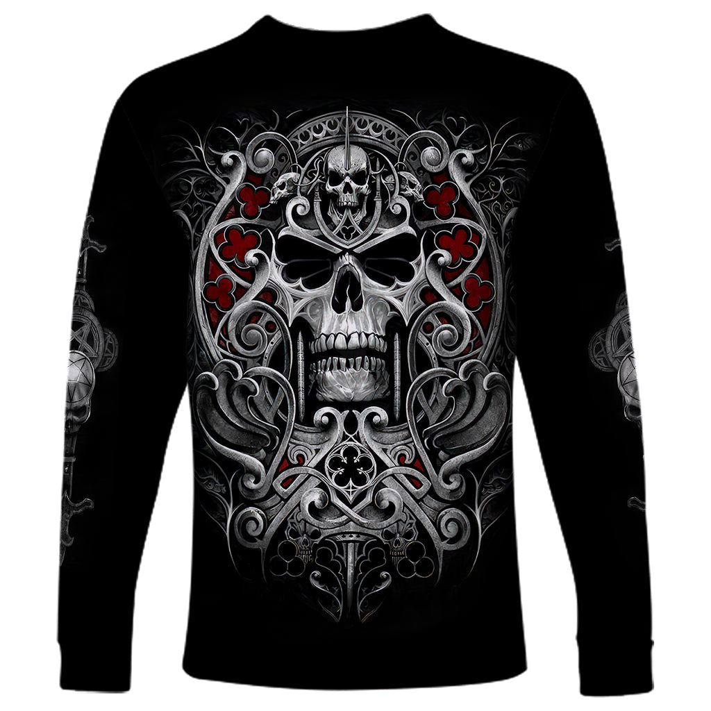 Skull Long Sleeve Shirt Ethereal Reapers Skull-Faced Death Angels - Wonder Print Shop
