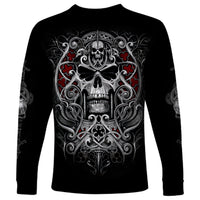 Skull Long Sleeve Shirt Ethereal Reapers Skull-Faced Death Angels - Wonder Print Shop