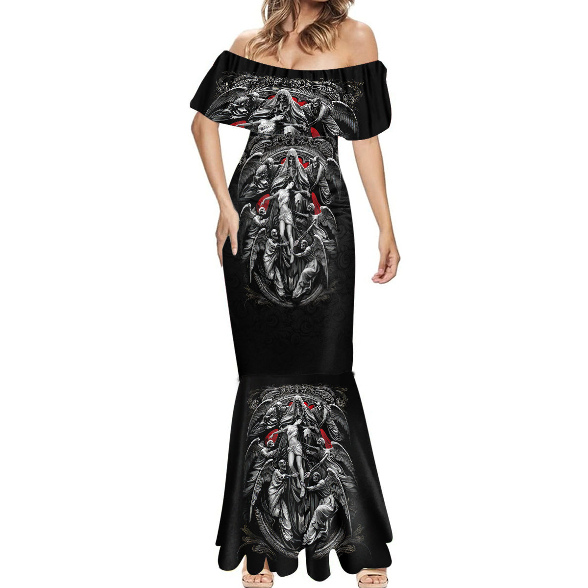 Skull Mermaid Dress Ethereal Reapers Skull-Faced Death Angels - Wonder Print Shop