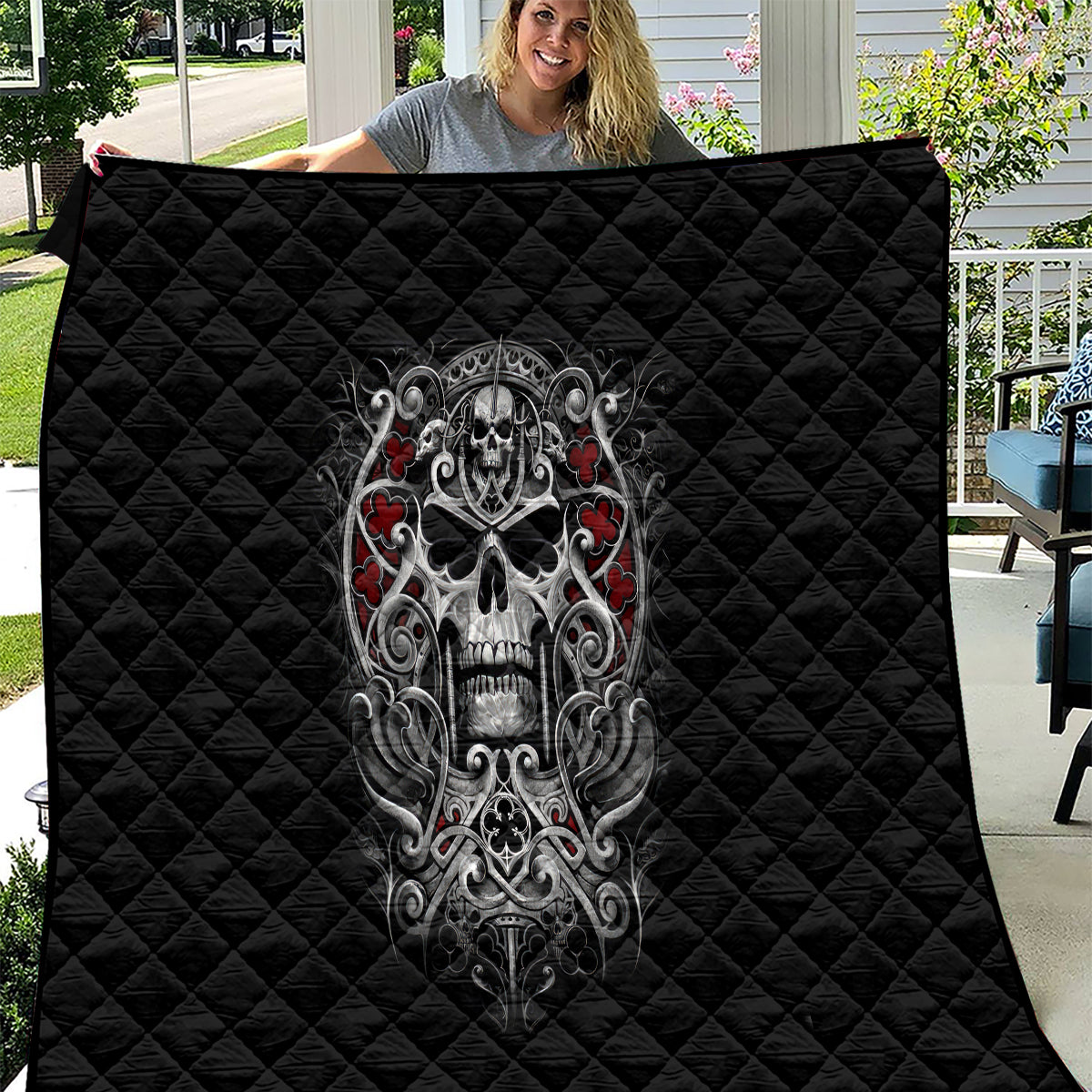 Skull Quilt Ethereal Reapers Skull-Faced Death Angels - Wonder Print Shop