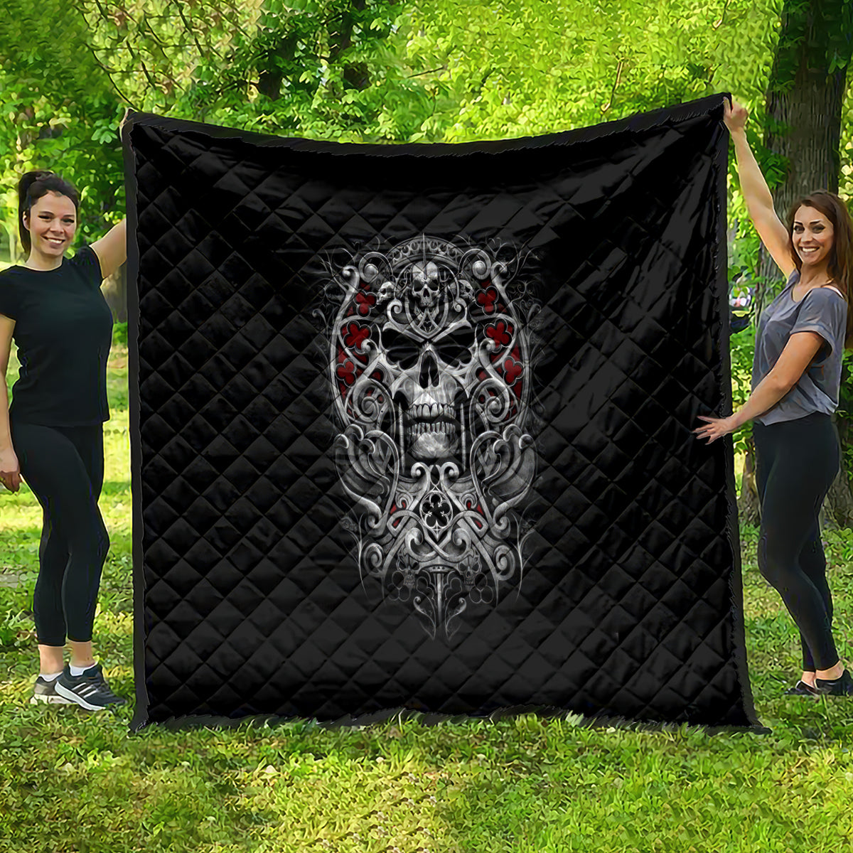 Skull Quilt Ethereal Reapers Skull-Faced Death Angels - Wonder Print Shop