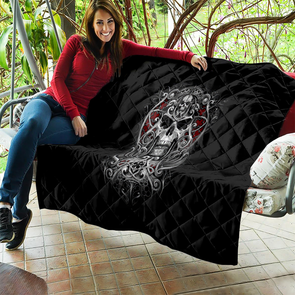 Skull Quilt Ethereal Reapers Skull-Faced Death Angels - Wonder Print Shop