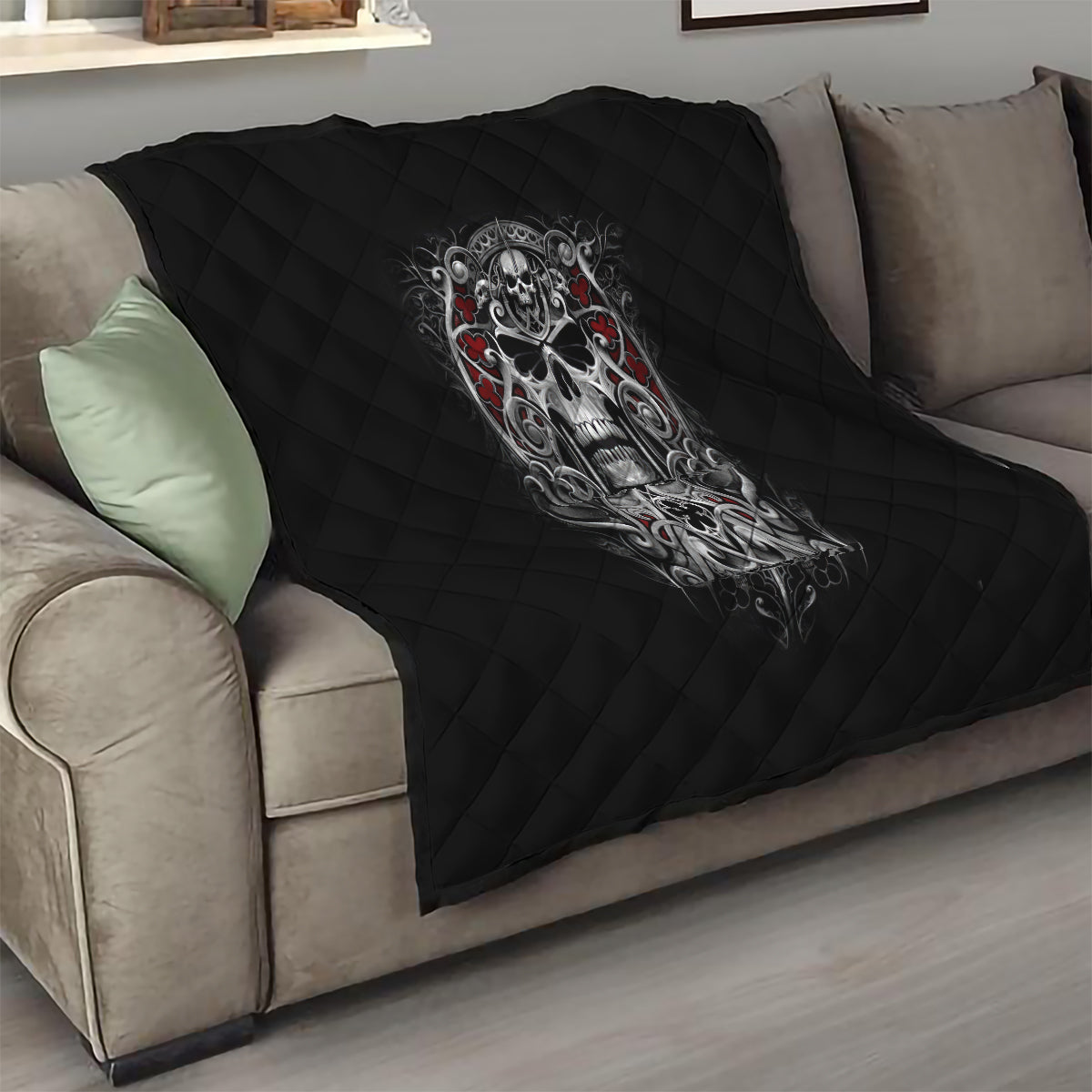 Skull Quilt Ethereal Reapers Skull-Faced Death Angels - Wonder Print Shop